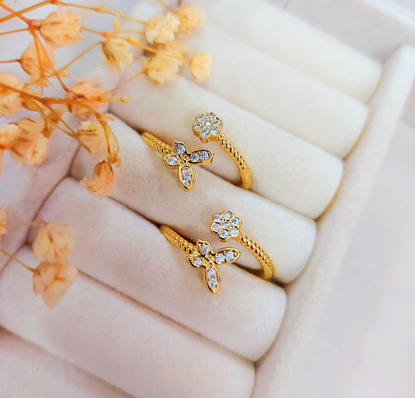 Anillo ajustable mariposa