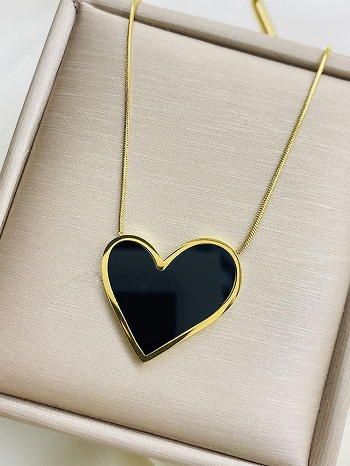 Cadena corazón negro