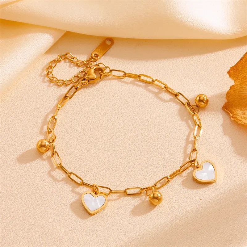 Pulsera corazón con perla nácar