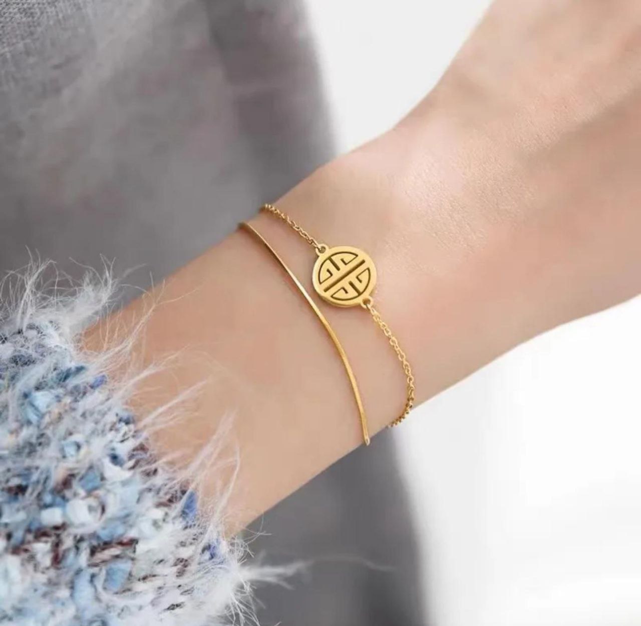 Pulsera doble de la suerte