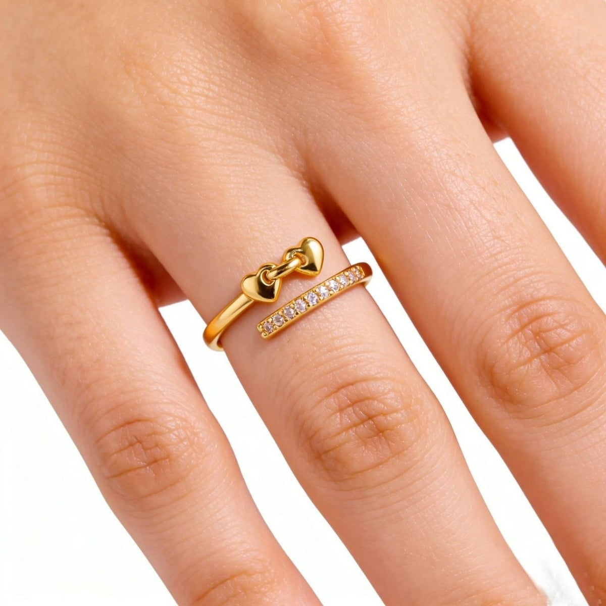 Anillo doble corazón