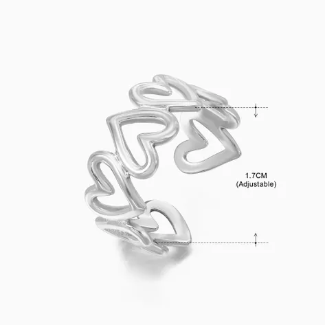 Anillo corazones ajustable