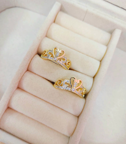 Anillo corona corazón