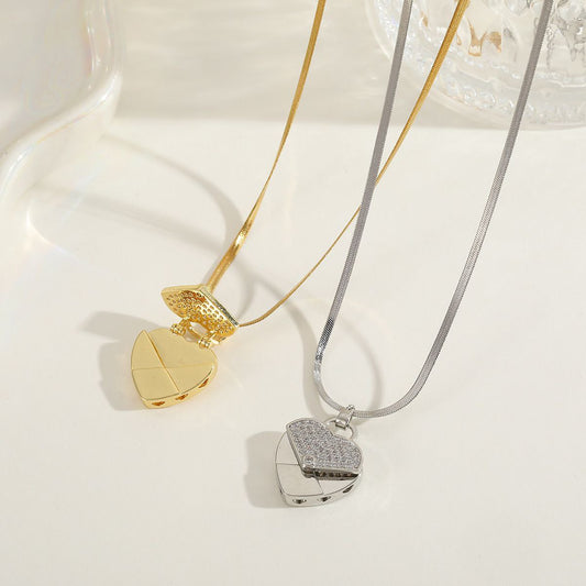 Cadena corazón con tapa