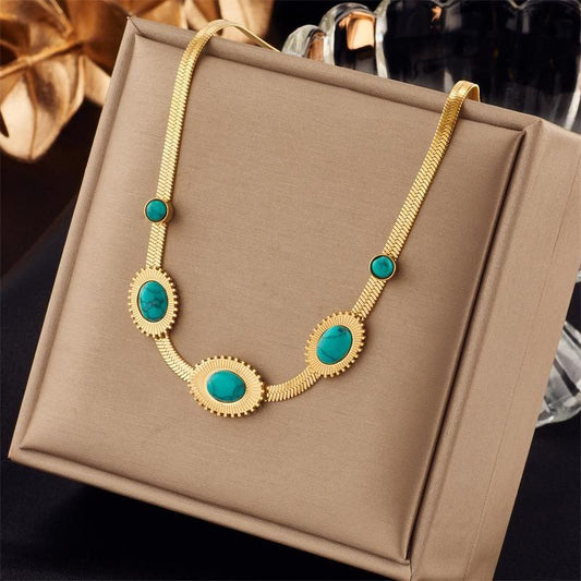Cadena snake con turquesa