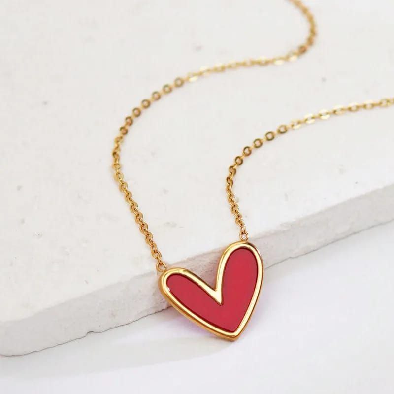 Cadena corazón perla nácar