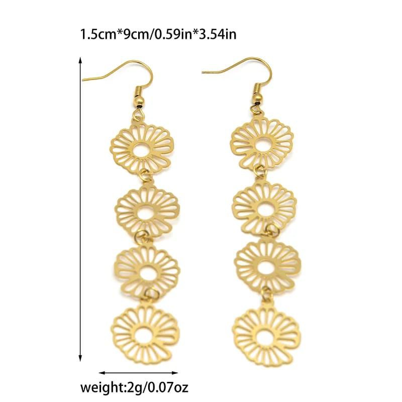 Aretes flor larga