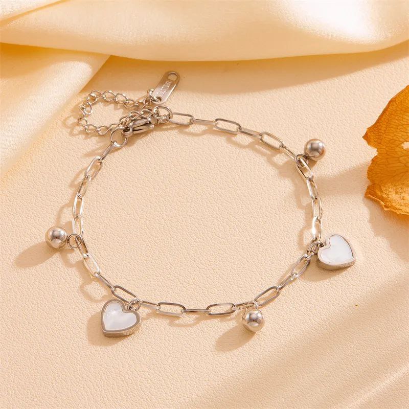 Pulsera corazón con perla nácar