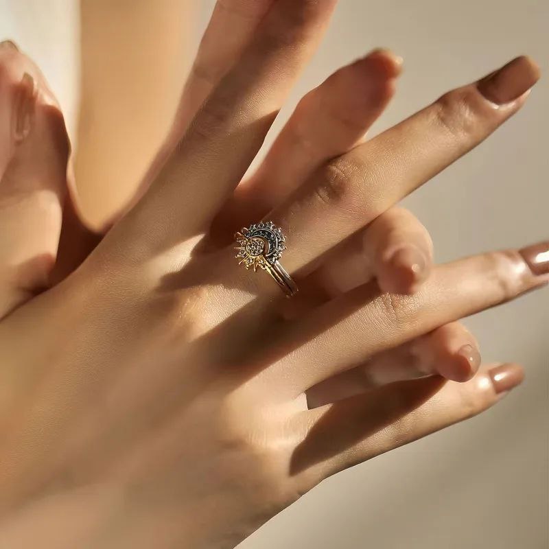 Set anillo sol y luna