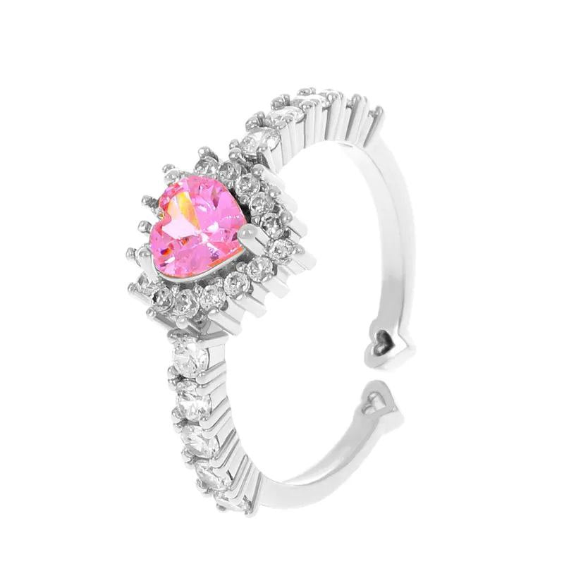 Anillo corazón con piedra