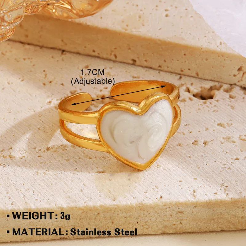Anillo corazón nácar ajustable