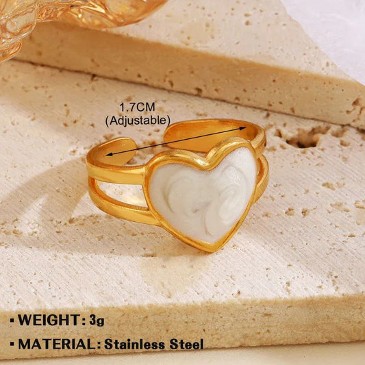 Anillo corazón nácar ajustable