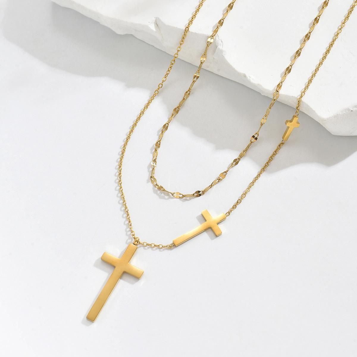 Cadena doble con cruz