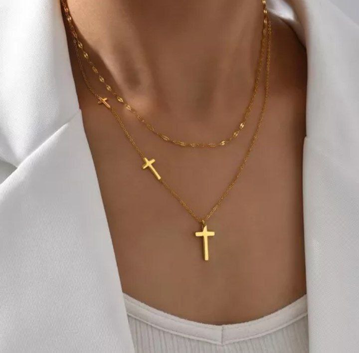 Cadena doble con cruz