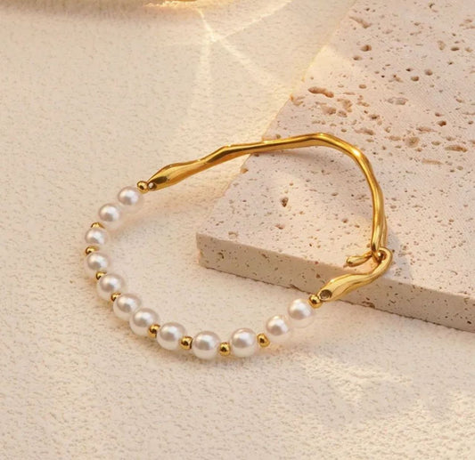 Pulsera doble estilo perlas