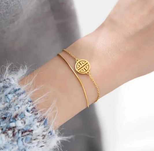 Pulsera doble de la suerte