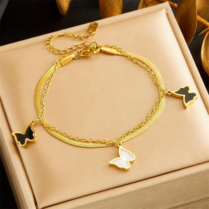 Pulsera doble mariposas