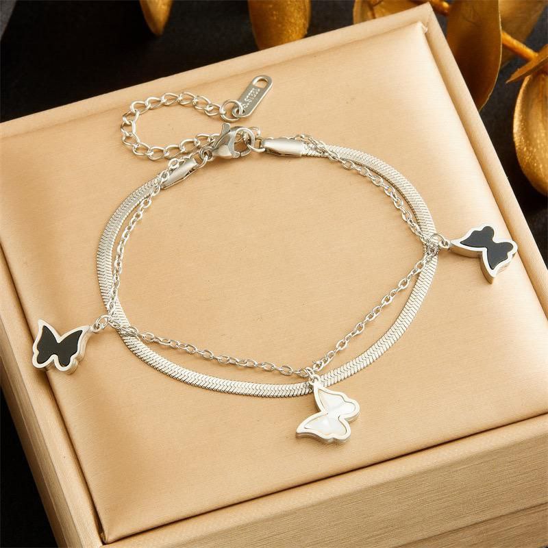 Pulsera doble mariposas