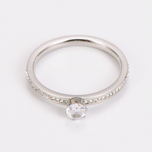 Anillo promesa con microcircones