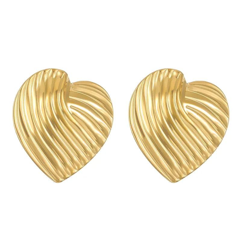 Aretes corazón con textura