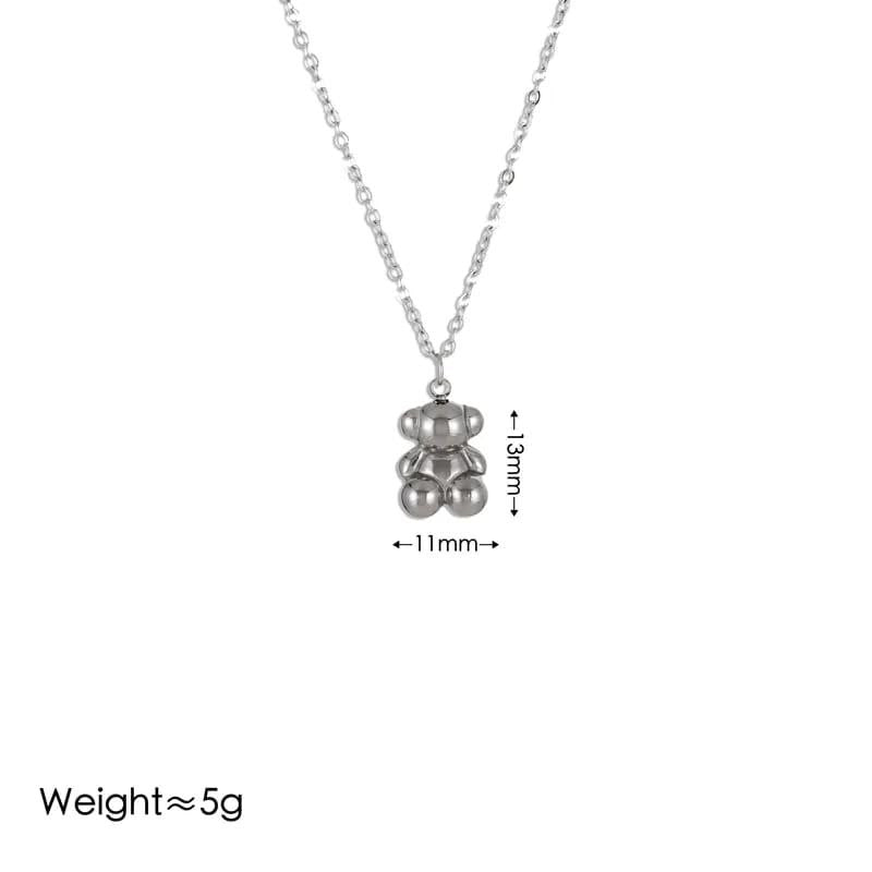 Set cadena y aretes osito