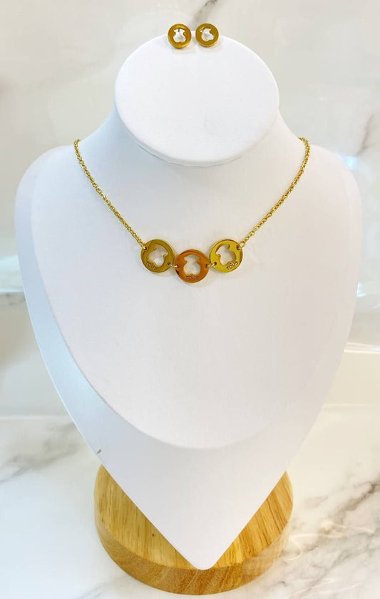 Set cadena osito y aretes