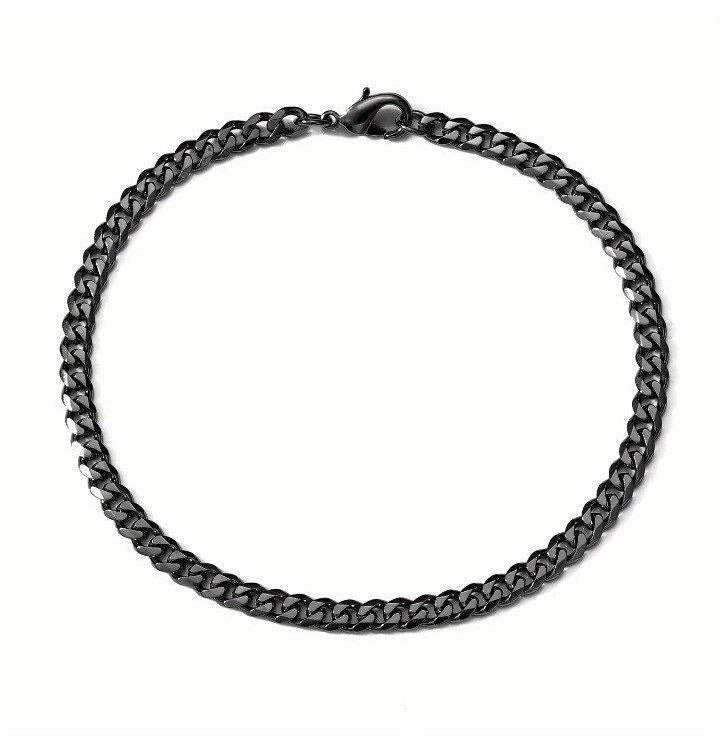 Pulsera eslabones negra delgada