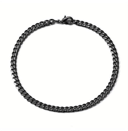 Pulsera eslabones negra delgada