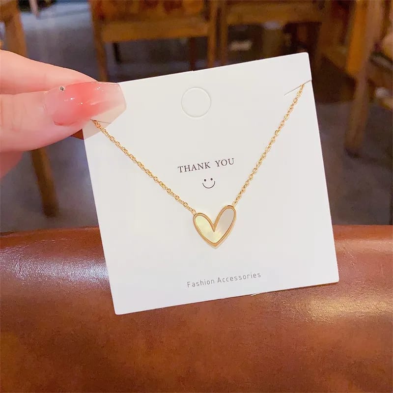 Cadena corazón perla nácar