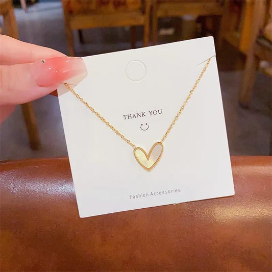 Cadena corazón perla nácar