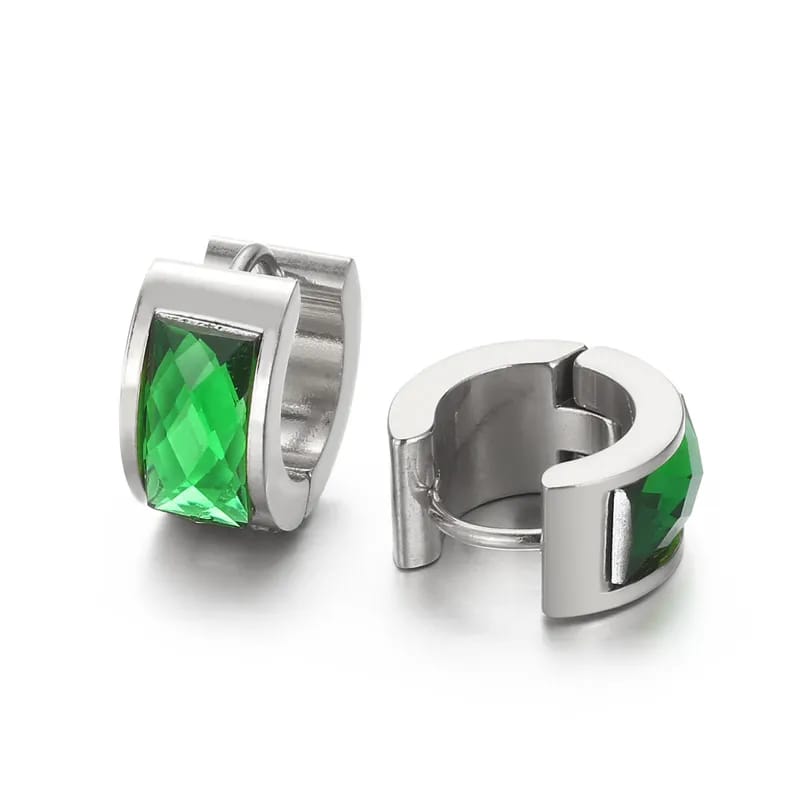 Argollas con piedras de colores