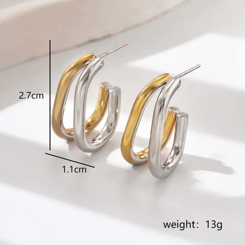 Aretes bicolor doble