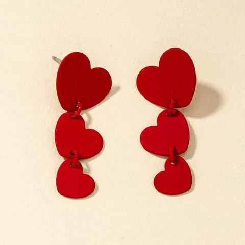 Aretes corazón triple