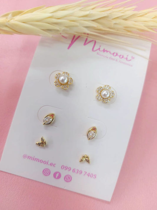 Set flor con perla