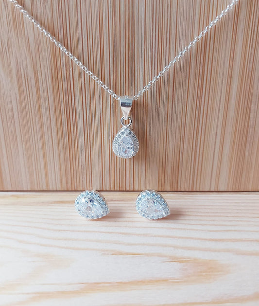Set cadena aretes y lagrima