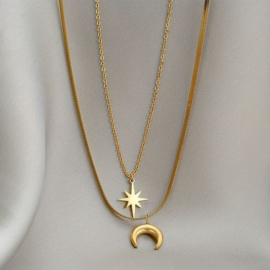 Cadena doble estrella y luna
