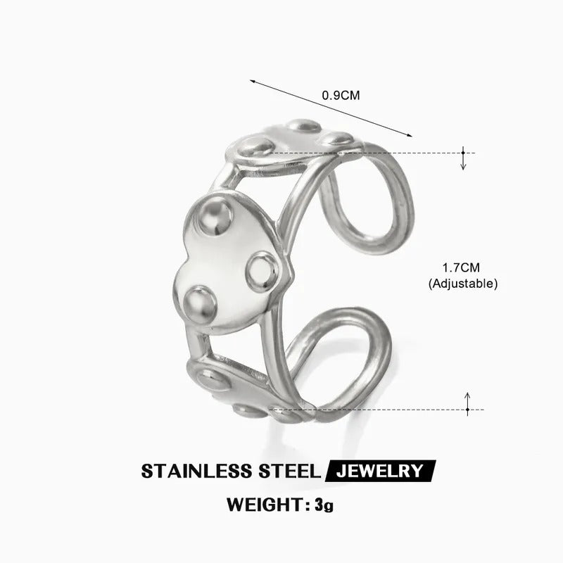 Anillo corazones ajustable
