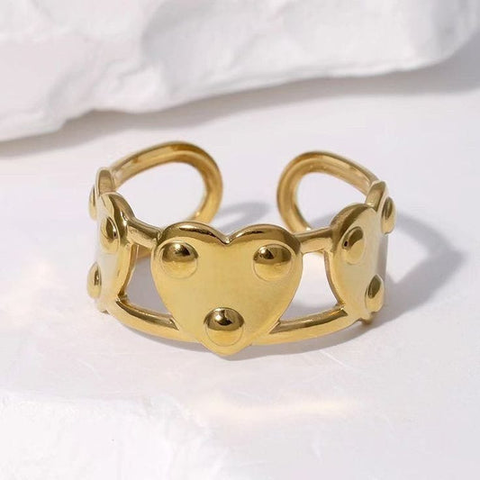 Anillo corazones ajustable