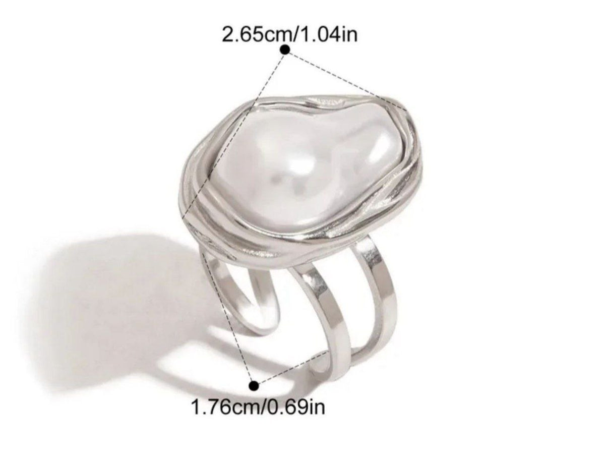 Anillo perla nácar grande