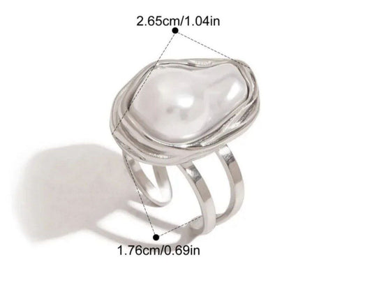 Anillo perla nácar grande