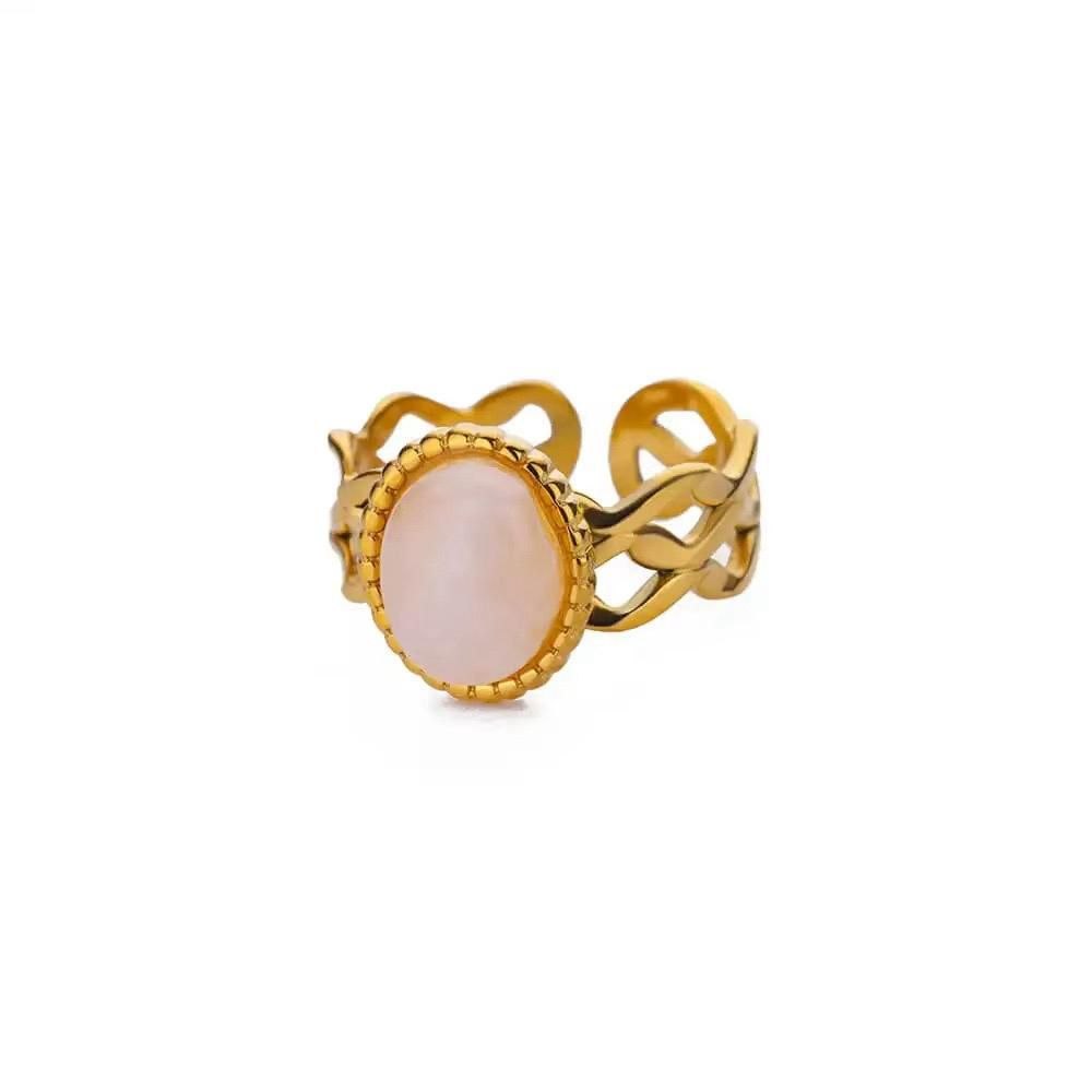Anillo Perla Rosada