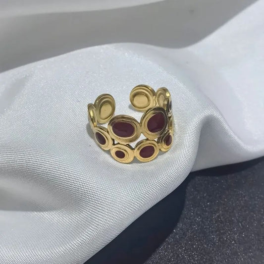 Anillo Círculos Rojos