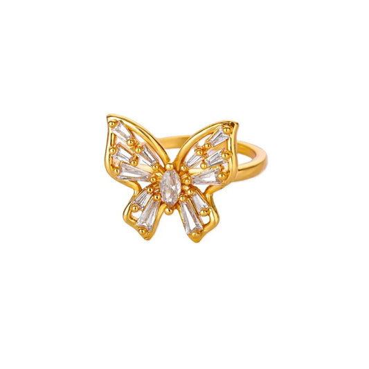 Anillo Mariposa Con Brillos