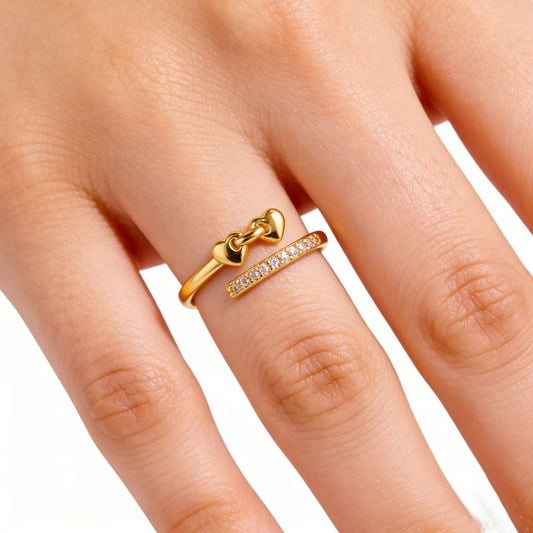 Anillo doble corazón