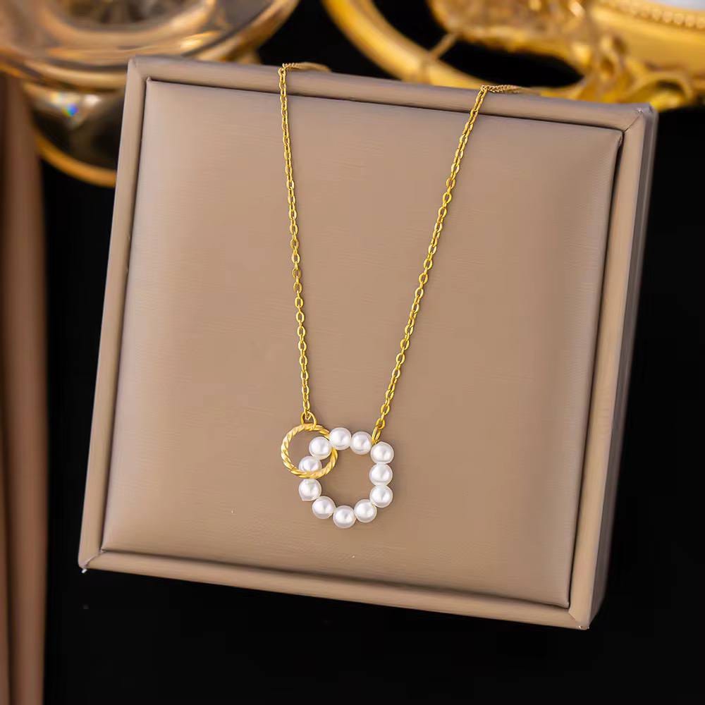 Cadena Círculos Perlas