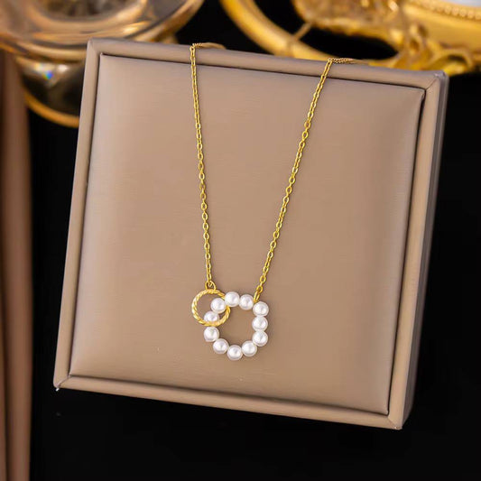 Cadena Círculos Perlas