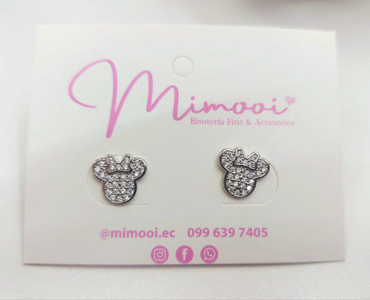 Aretes minnie con brillos