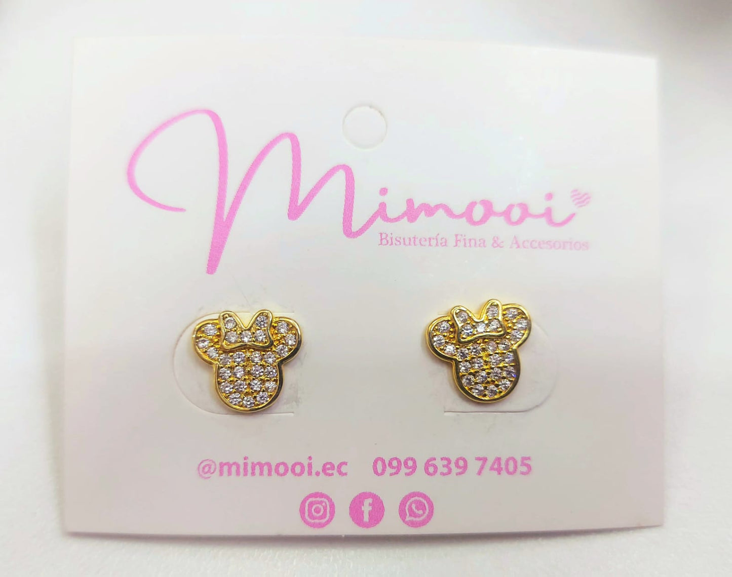 Aretes minnie con brillos