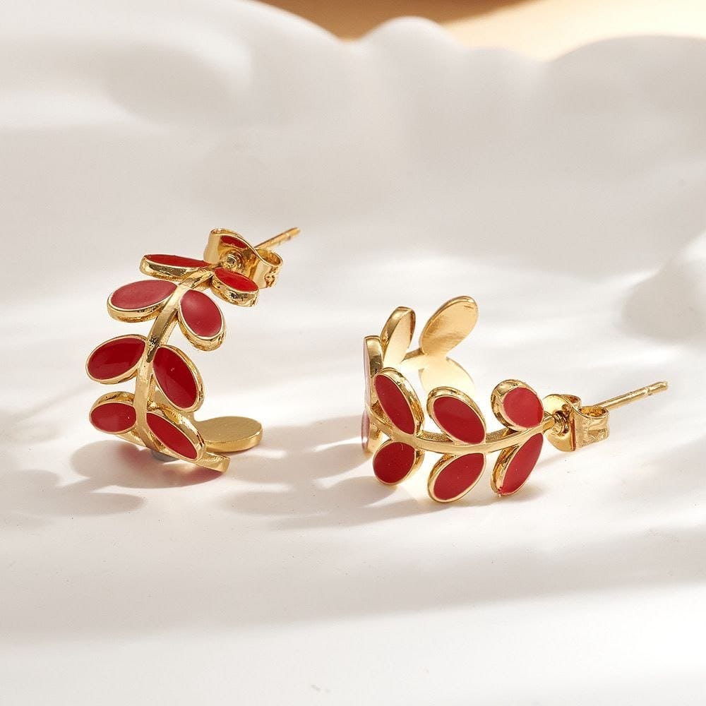 Aretes hoja