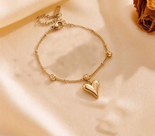 Pulsera corazón y brillo
